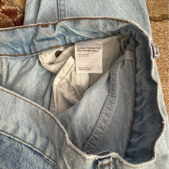 Reformation Cynthia Twotone High Rise Straight Jeans Size 25 Two Tone - Picture 7 of 9